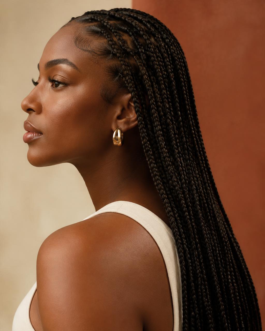Long knotless braids